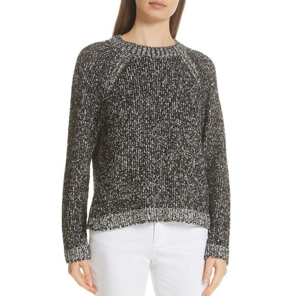 NWT Eileen Fisher Size M Round Neck Boxy Sweater - Black MSRP $268 - Picture 1 of 13